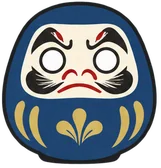 Blue Daruma doll at DARUMA LAB. — calm, wisdom, work, clear thinking