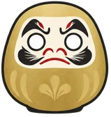 Gold Daruma doll at DARUMA LAB. — wealth, success, honour, achievement