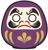 Purple Daruma doll at DARUMA LAB. — nobility, intuition, growth, the arts