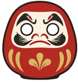 Red Daruma doll at DARUMA LAB. — passion, vitality, success, protection