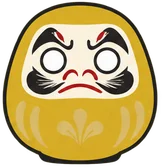 Yellow Daruma doll at DARUMA LAB. — money, chances, work, relationships